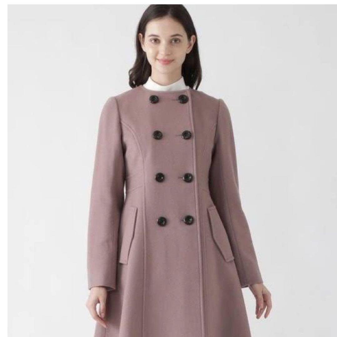 ブルーレーベル プリンセスライン メガチェック ウールメルトン ロングコート