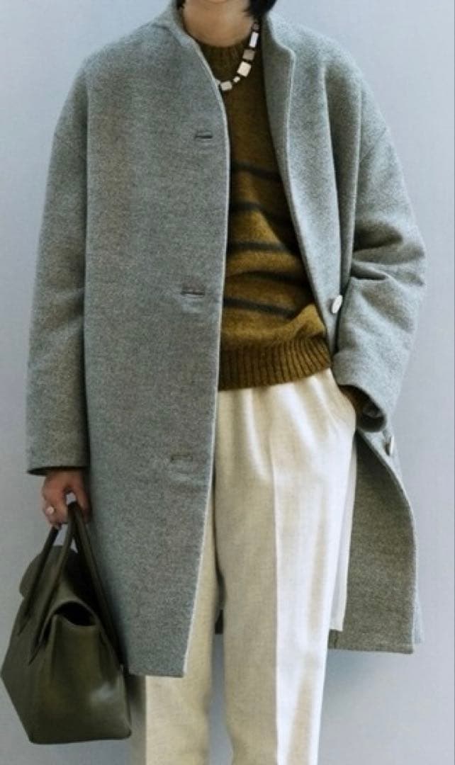 ARTS&SCIENCE High neck boxy coat グレーベージュ