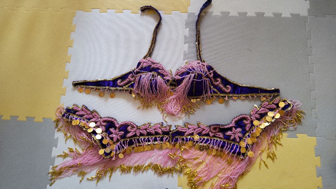 値下げ　ベリーダンス セットアップ 紫 ピンク