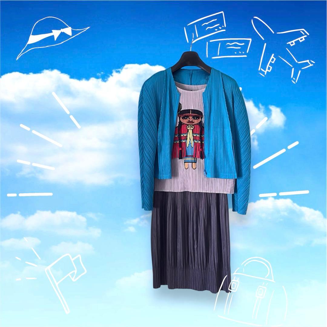 【プリーツプリーズ 】ひざ丈スカート　消しプリーツ　ツヤあり　グレー　5