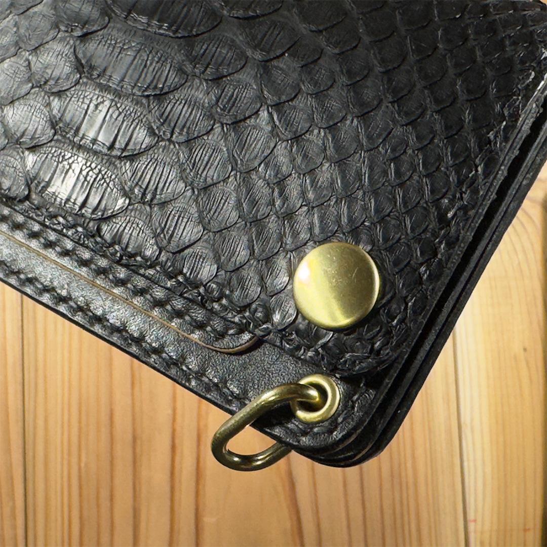 【限定生産】ミドルトラッカーウォレット｜ダイヤモンドパイソン×丘染めヌメ革