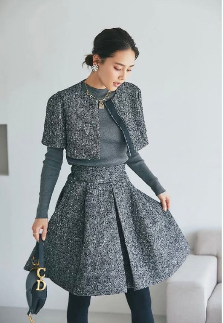 セブンテン ツイード キュロット ヘリンボーン SEVEN TEN XS