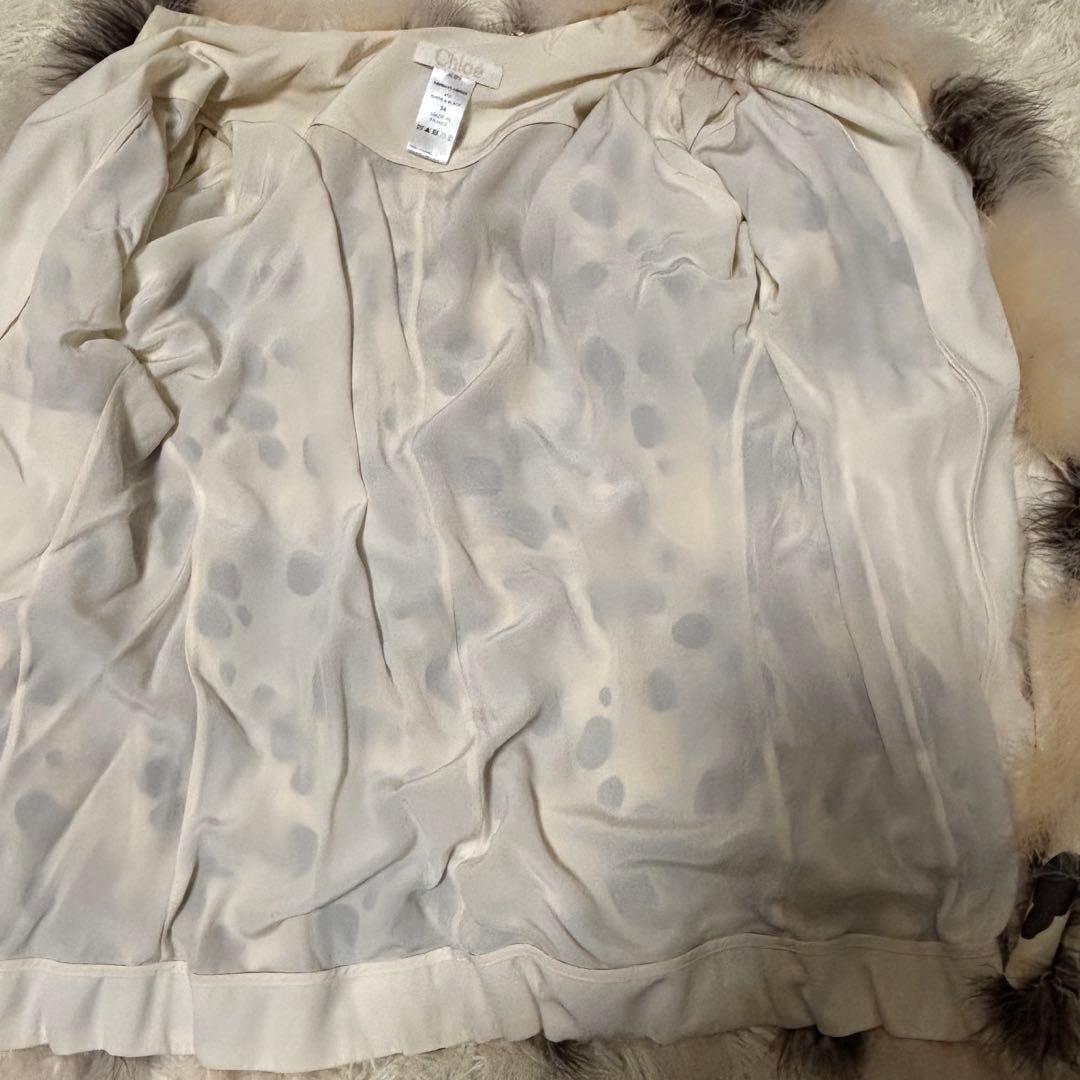 Chloé クロエ フランス製 ターキーフェザー ジャケット シルク100%
