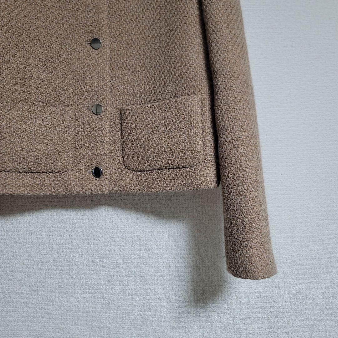 美品✨Theory 23AW ノーカラー ツイードクロップドジャケット