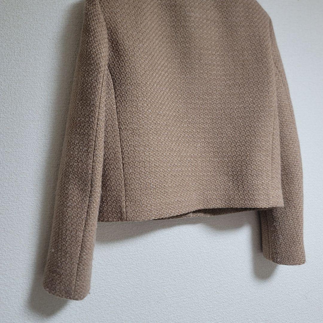 美品✨Theory 23AW ノーカラー ツイードクロップドジャケット