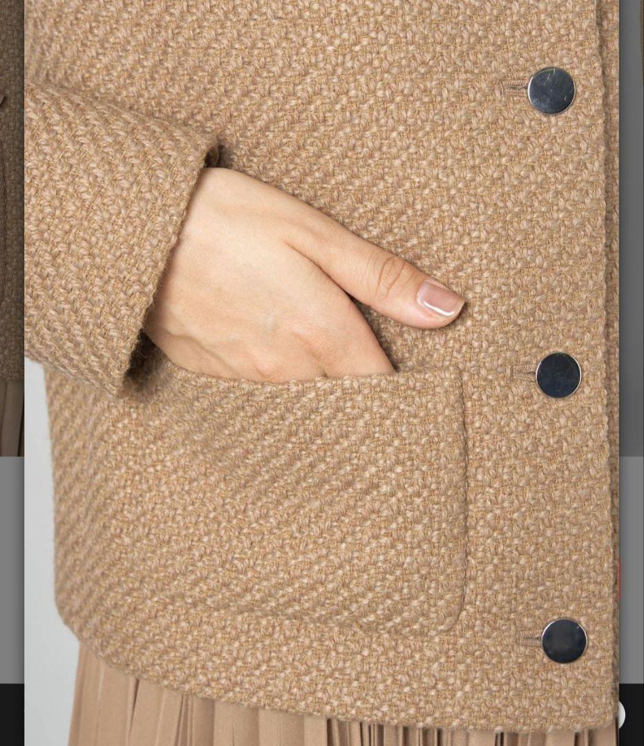 美品✨Theory 23AW ノーカラー ツイードクロップドジャケット