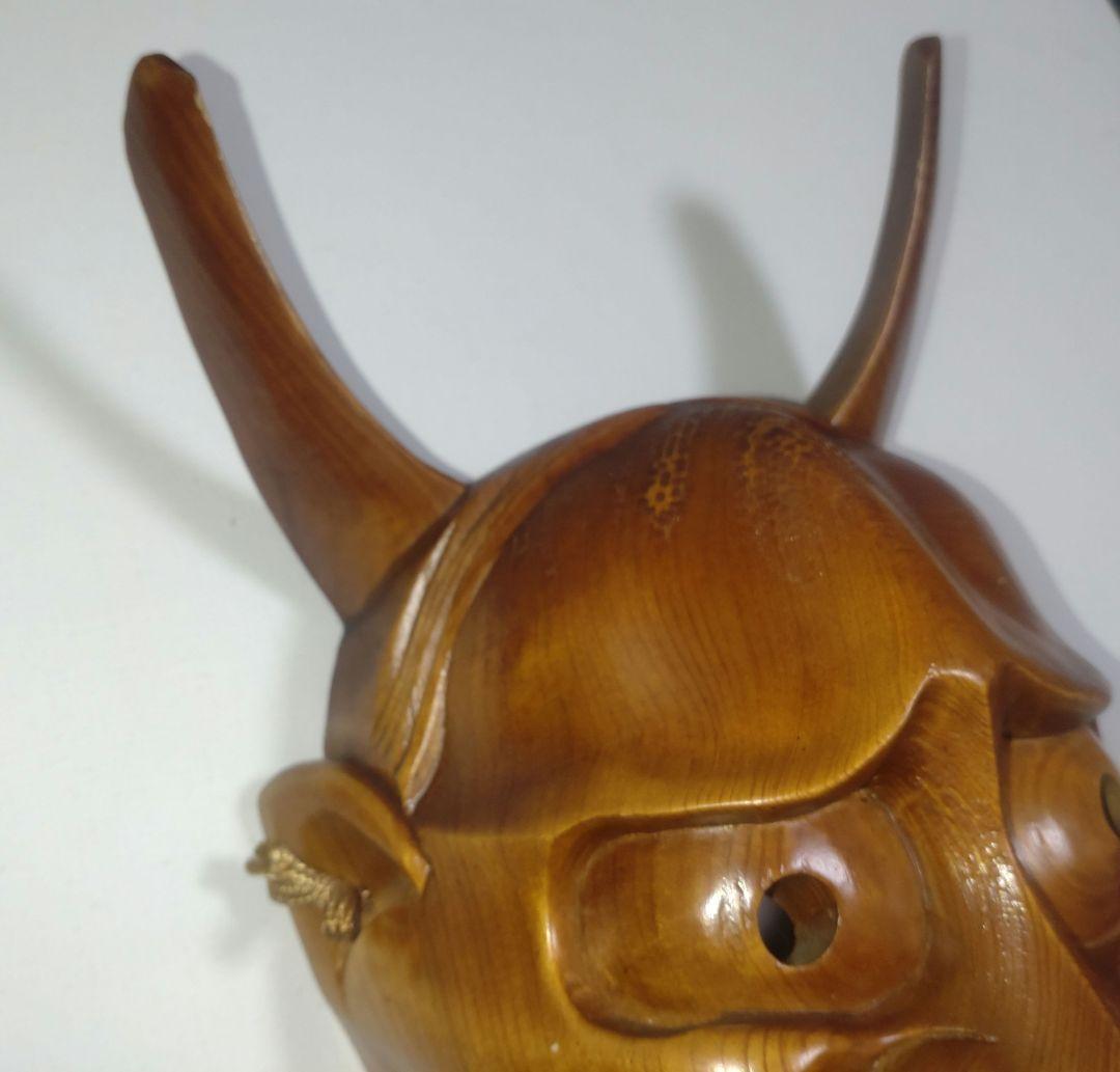 美品 稀少 一刀彫 一点物 般若面 木彫 能楽 能面 アンティーク