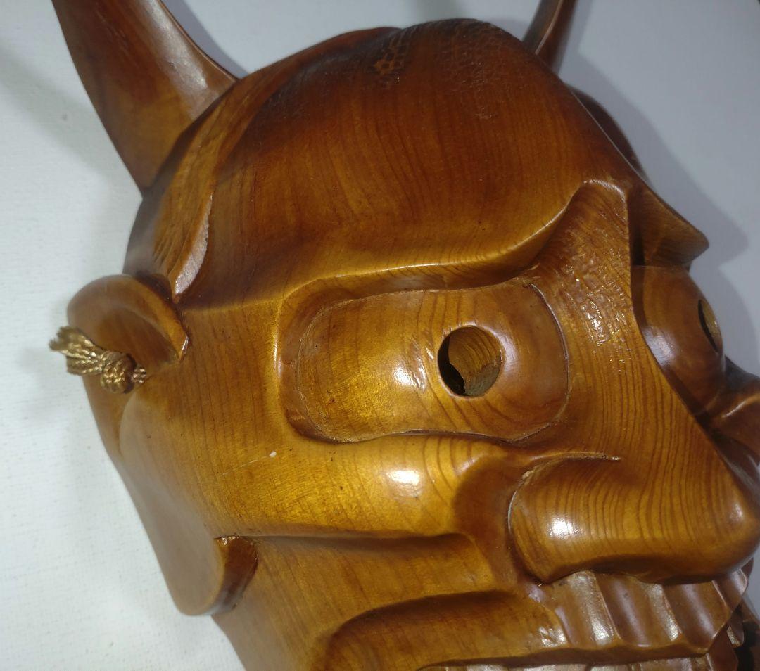 美品 稀少 一刀彫 一点物 般若面 木彫 能楽 能面 アンティーク