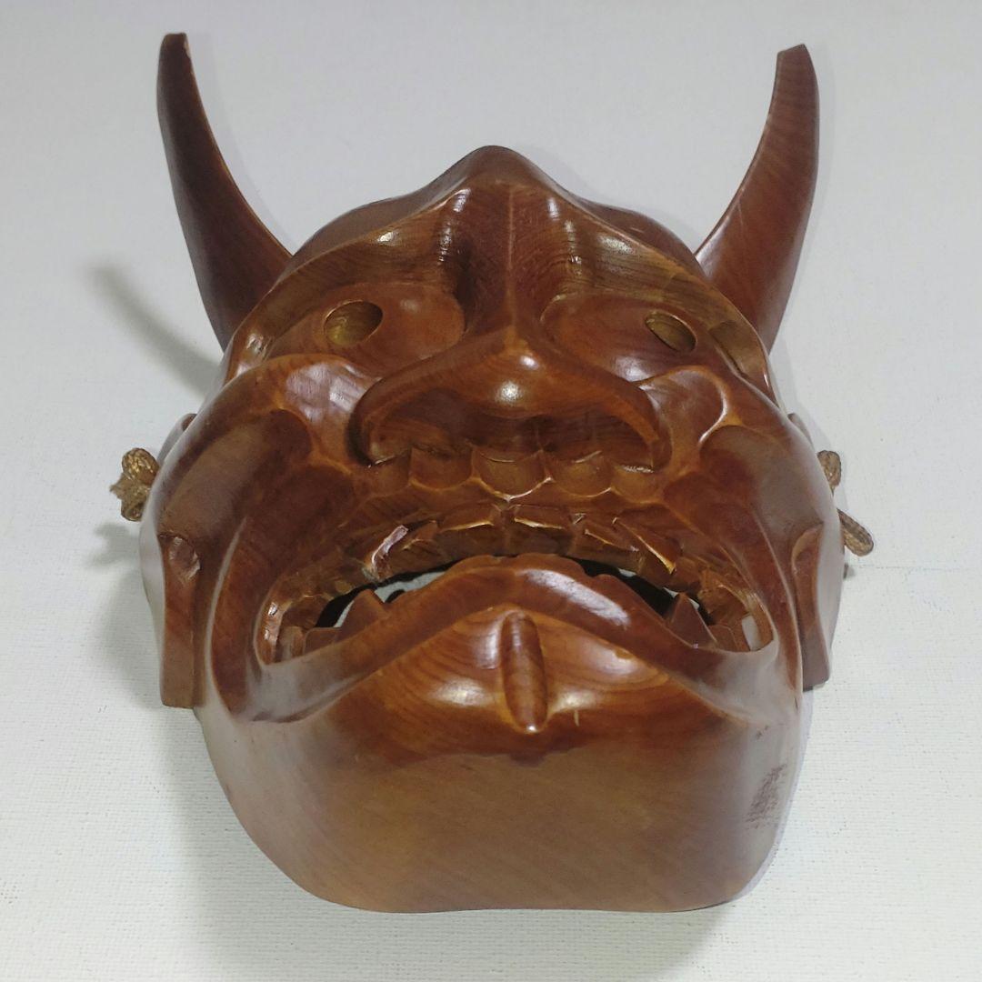 美品 稀少 一刀彫 一点物 般若面 木彫 能楽 能面 アンティーク