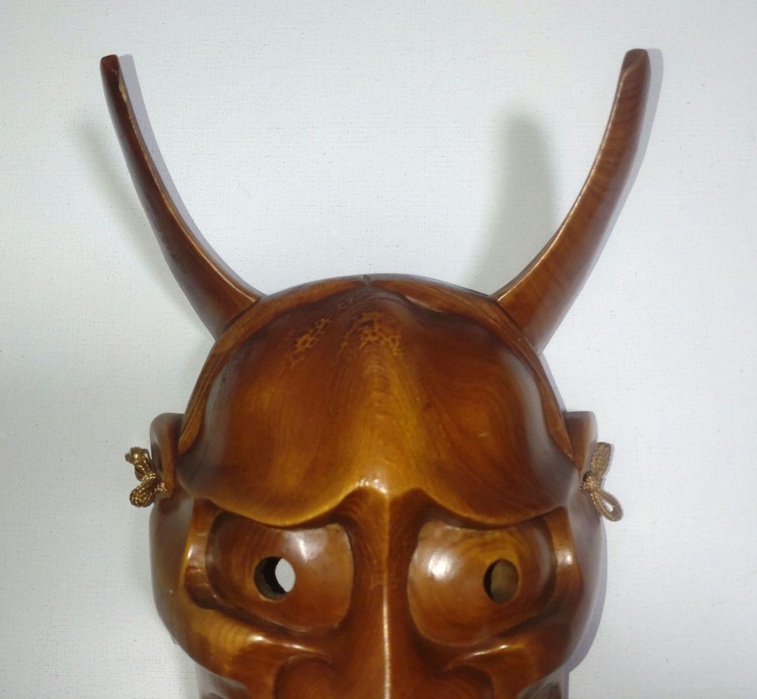 美品 稀少 一刀彫 一点物 般若面 木彫 能楽 能面 アンティーク