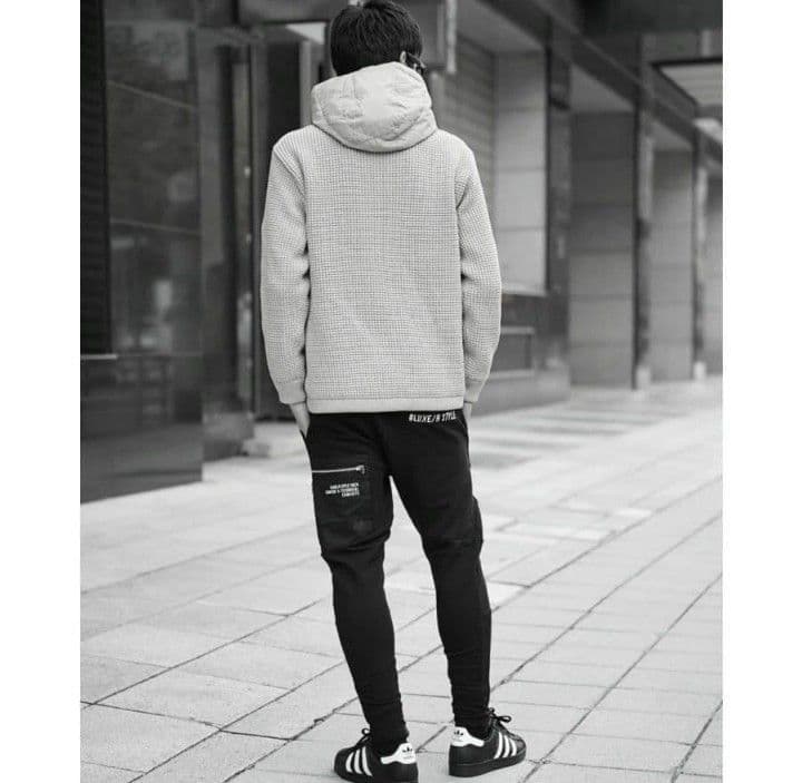 LUXE/R GOLF ダウンフェザーワッフル切替えパーカー45763BKM②