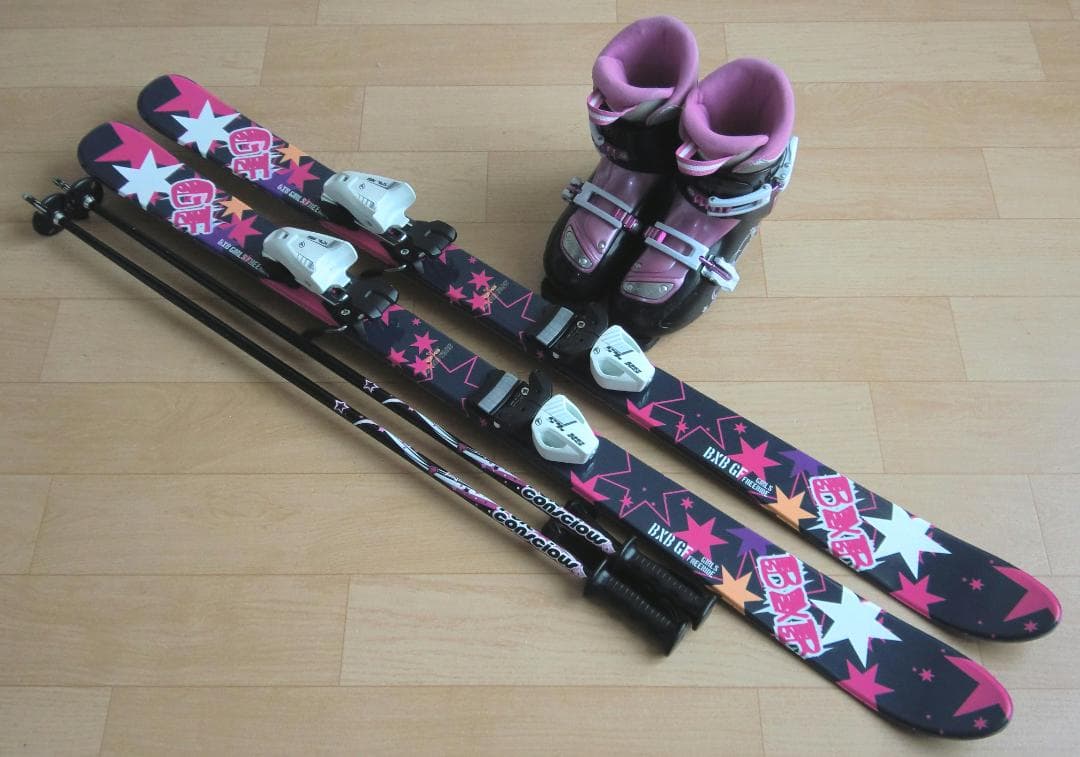 ■■送料無料■BXB＋Hart■子供用スキー4点セット■118/22■WAX■■