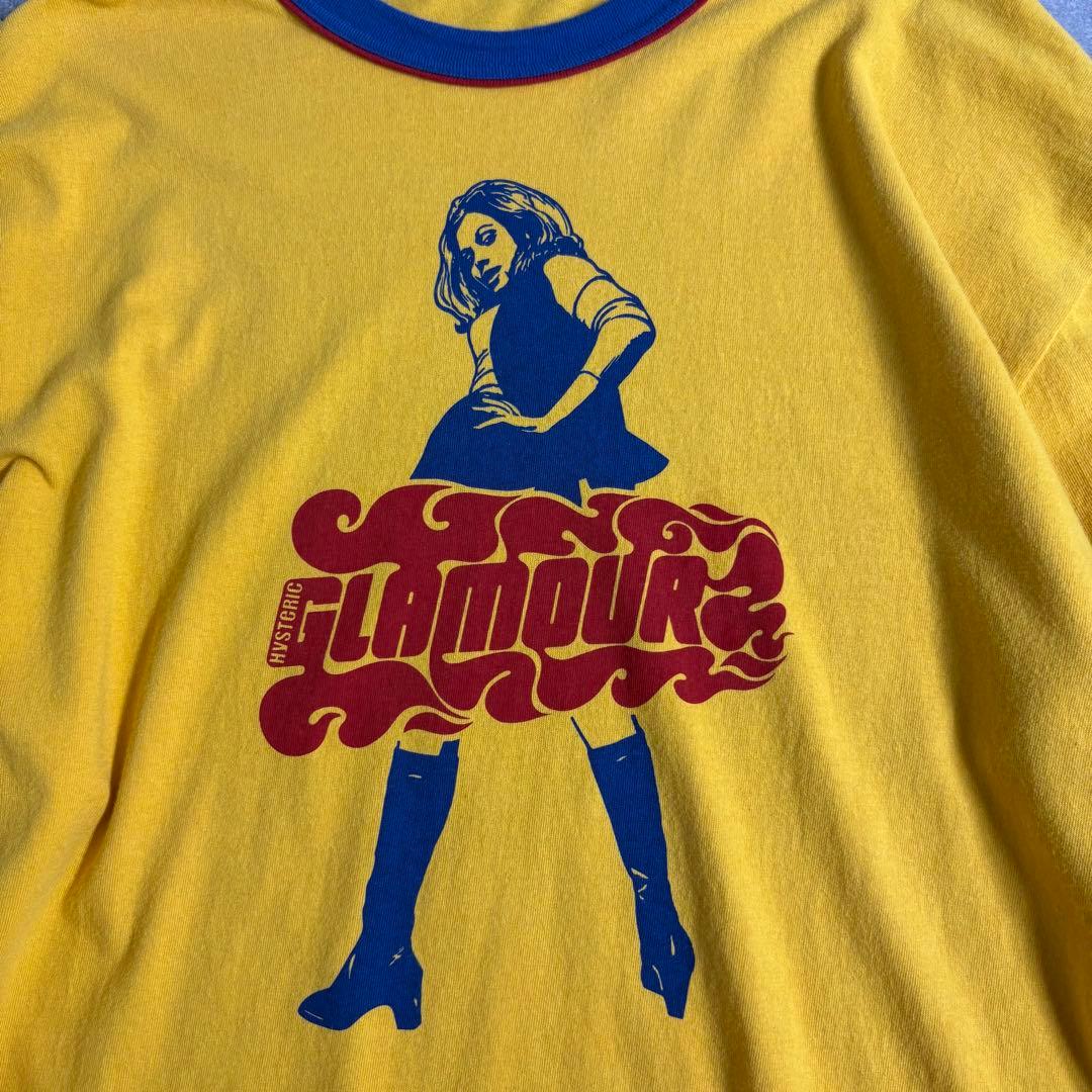 HYSTERIC GLAMOUR リンガーロングTシャツ ヒスガール イエロー