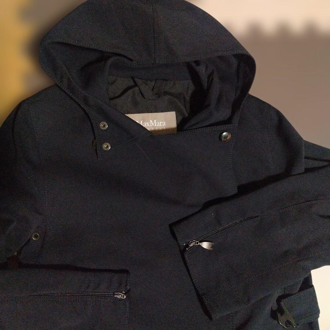 最終値下げ　MaxMara ネイビー フード付きジャケット