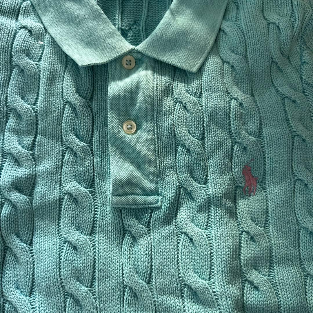 ラルフローレン　 ケーブルニット M ミントグリーン