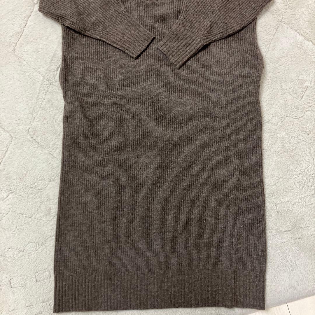 北欧暮らしの道具店「冬の大人に」ウール素材のハーフジップニットワンピースブラウン