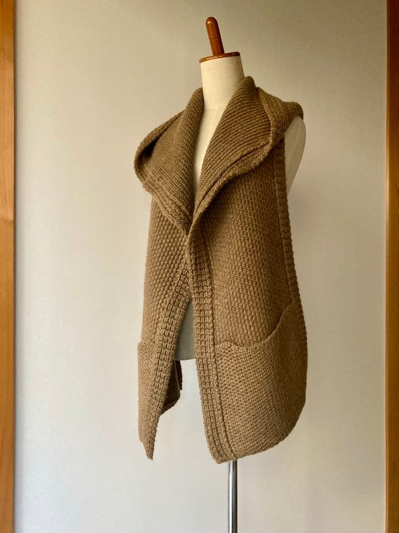 HERMES フード付きマフラー アルパカ100% 未使用品　オレンジ箱入り