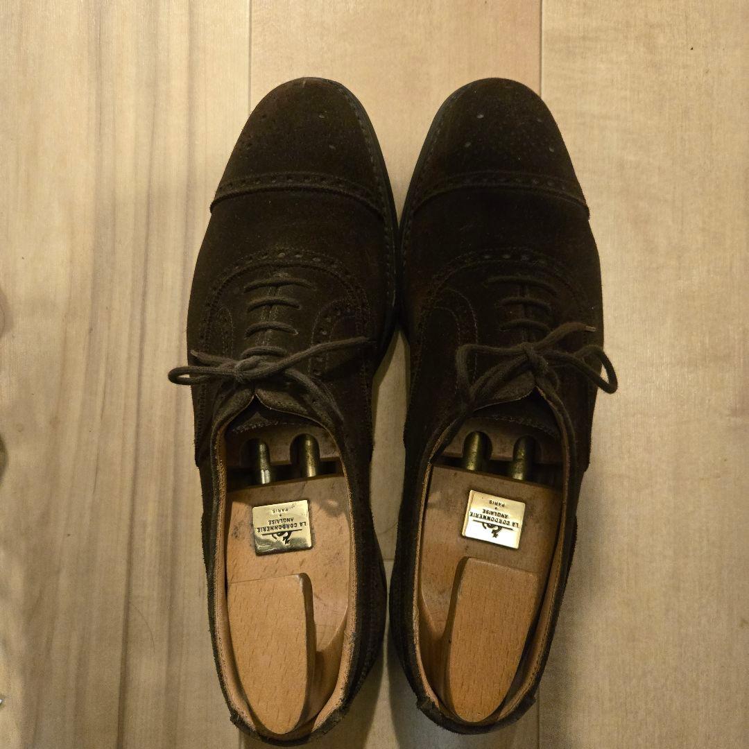 【6 1/2 E】<クロケット&ジョーンズ>スウェード ドレスシューズ