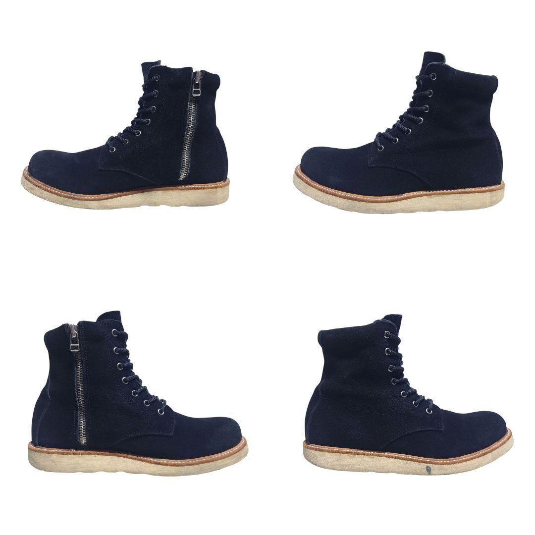 スローウェアライオン サイドジップ ブーツ 黒 スエード S