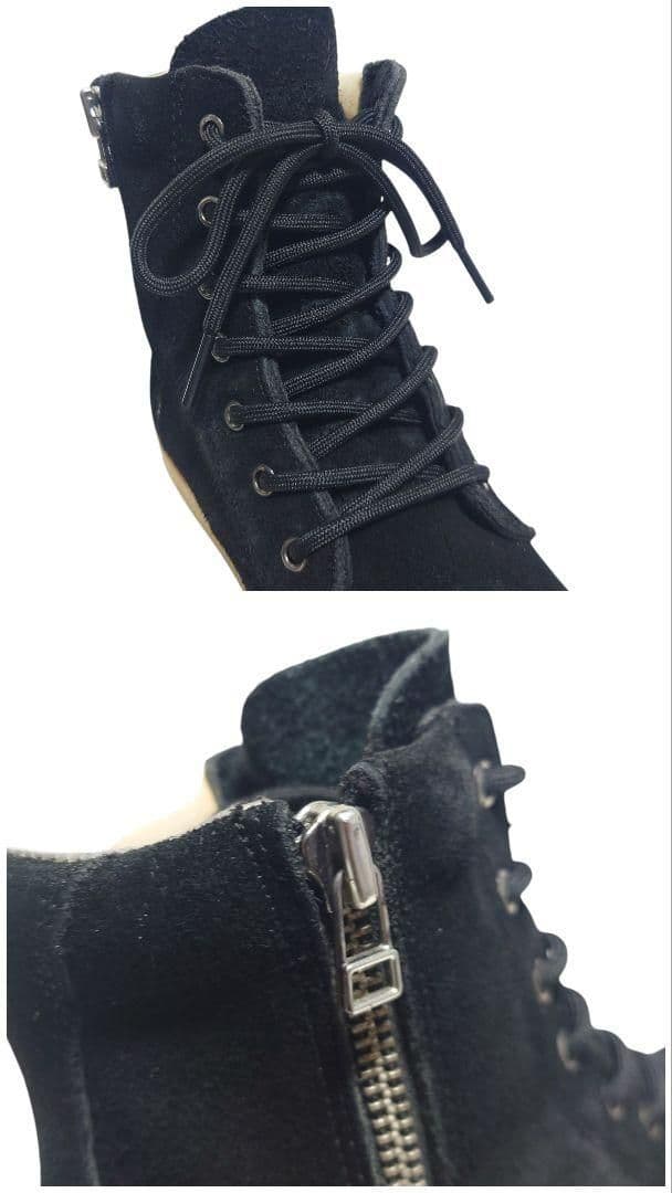 スローウェアライオン サイドジップ ブーツ 黒 スエード S