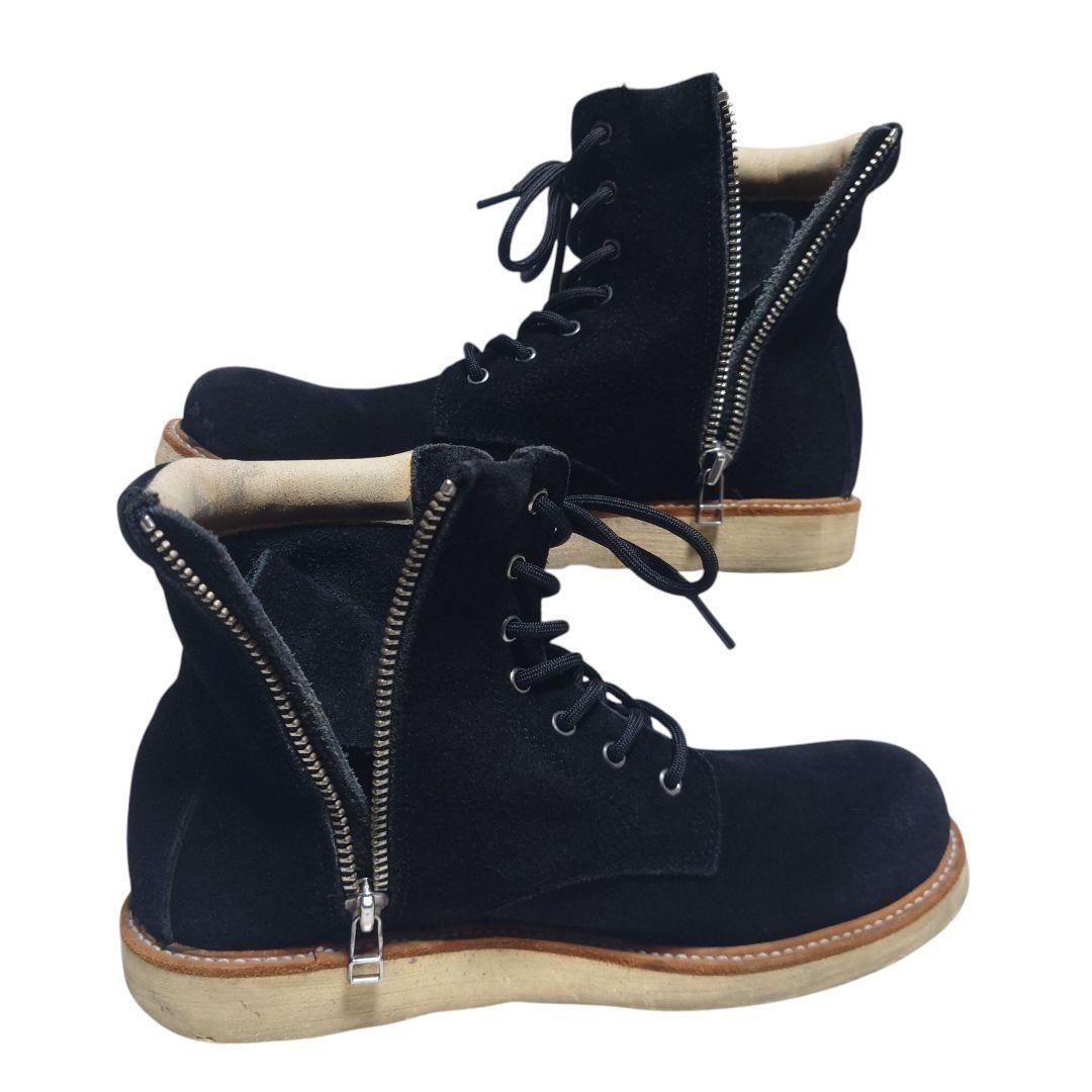 スローウェアライオン サイドジップ ブーツ 黒 スエード S