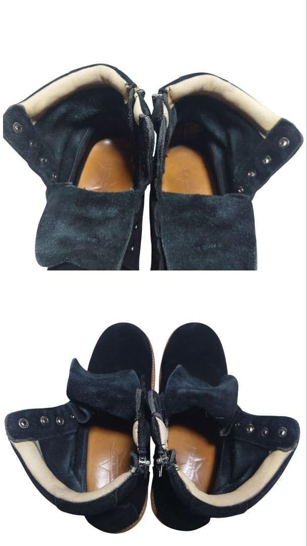 スローウェアライオン サイドジップ ブーツ 黒 スエード S