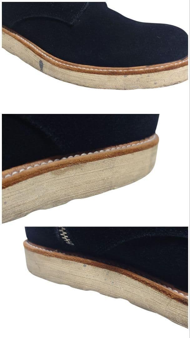 スローウェアライオン サイドジップ ブーツ 黒 スエード S