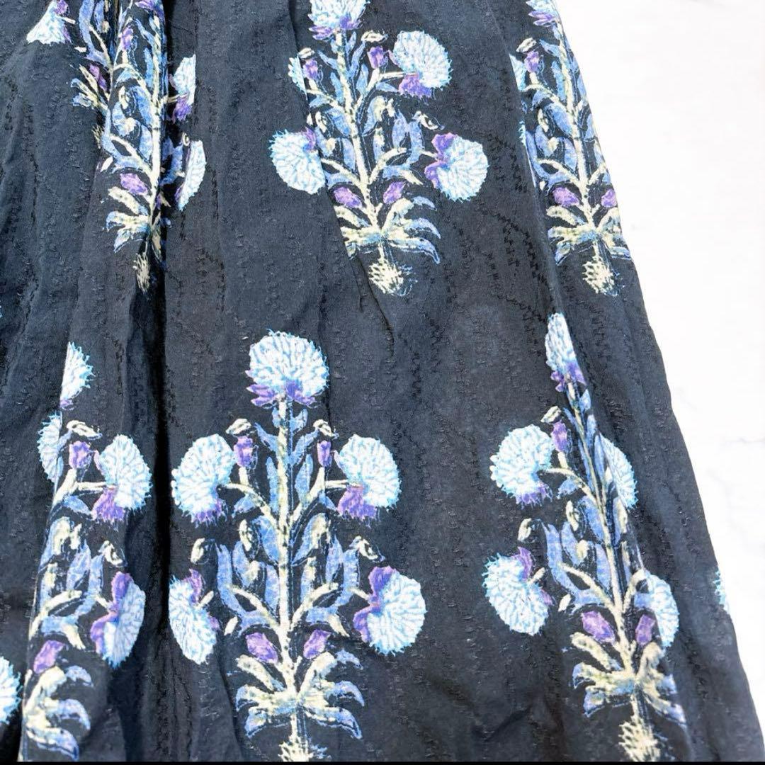 24SSヌキテパ コットンジャガード マリーゴールド プリントシャーリングドレス