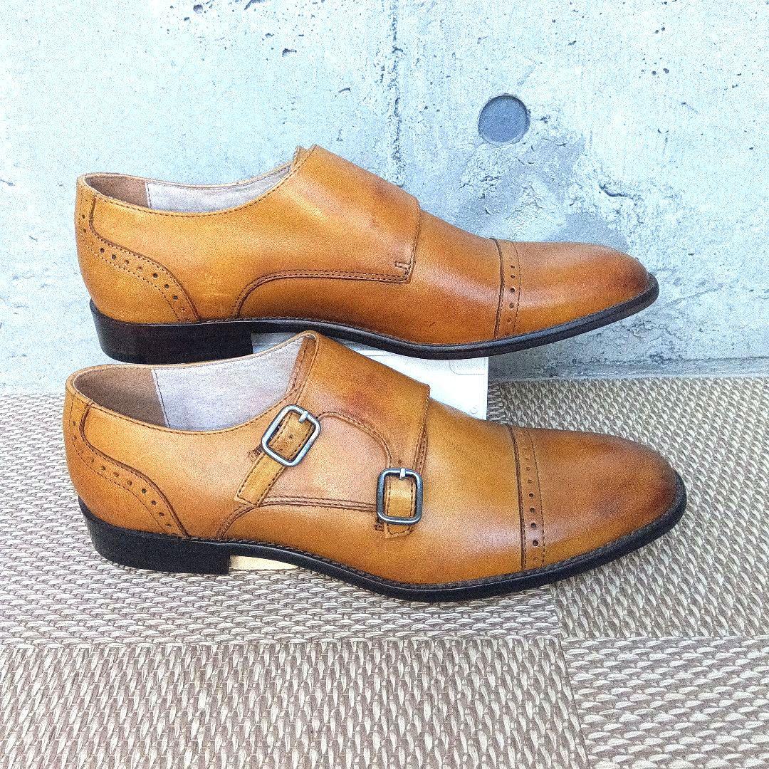 BANANA REPUBLICストレートチップ ダブルモンクストラップ 8 茶