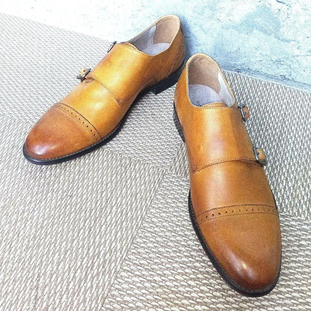 BANANA REPUBLICストレートチップ ダブルモンクストラップ 8 茶