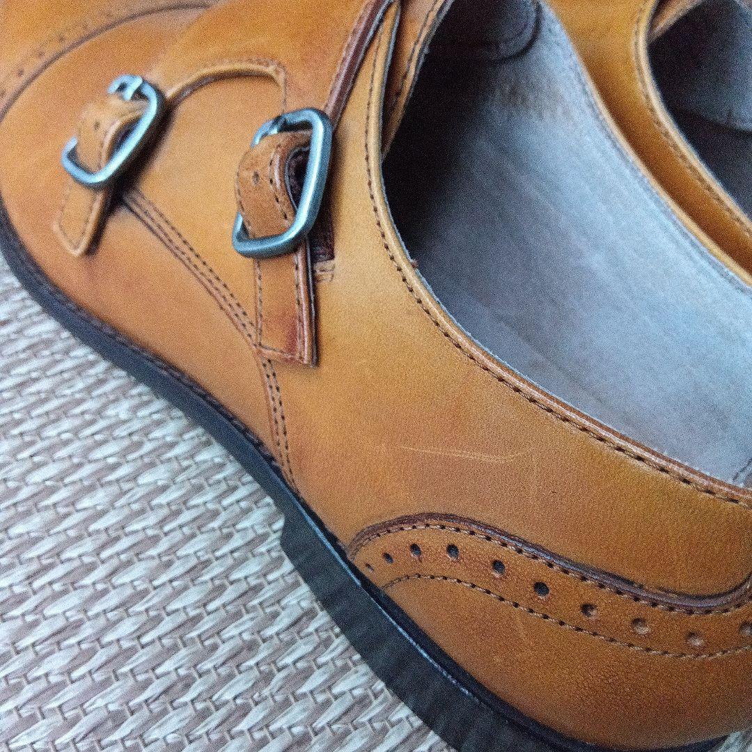 BANANA REPUBLICストレートチップ ダブルモンクストラップ 8 茶