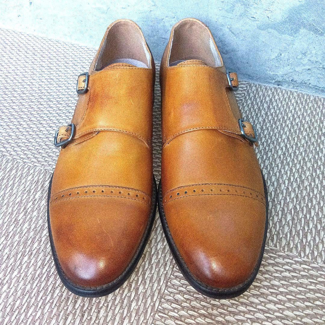 BANANA REPUBLICストレートチップ ダブルモンクストラップ 8 茶