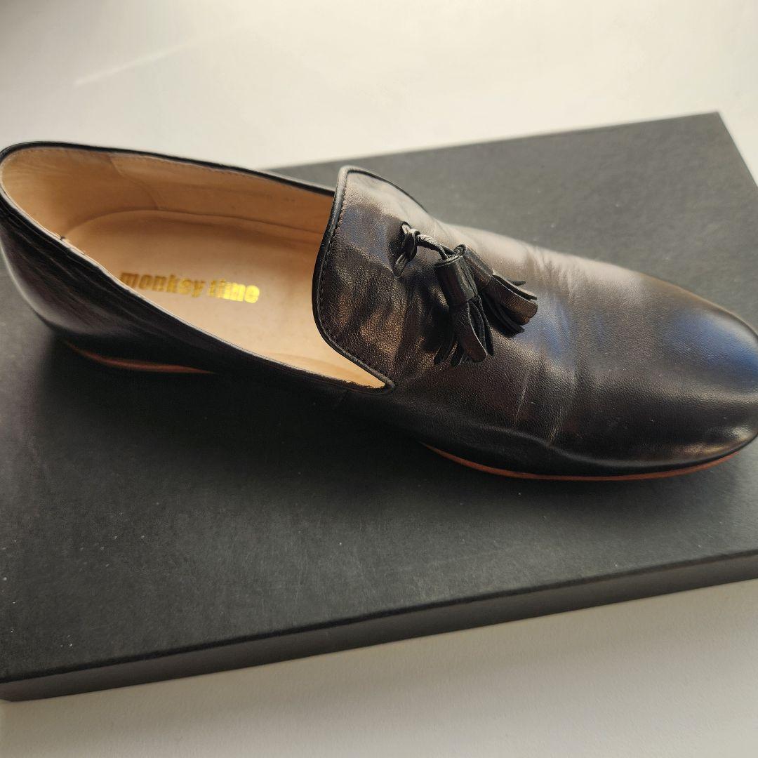 monkey time タッセル付きローファー 黒