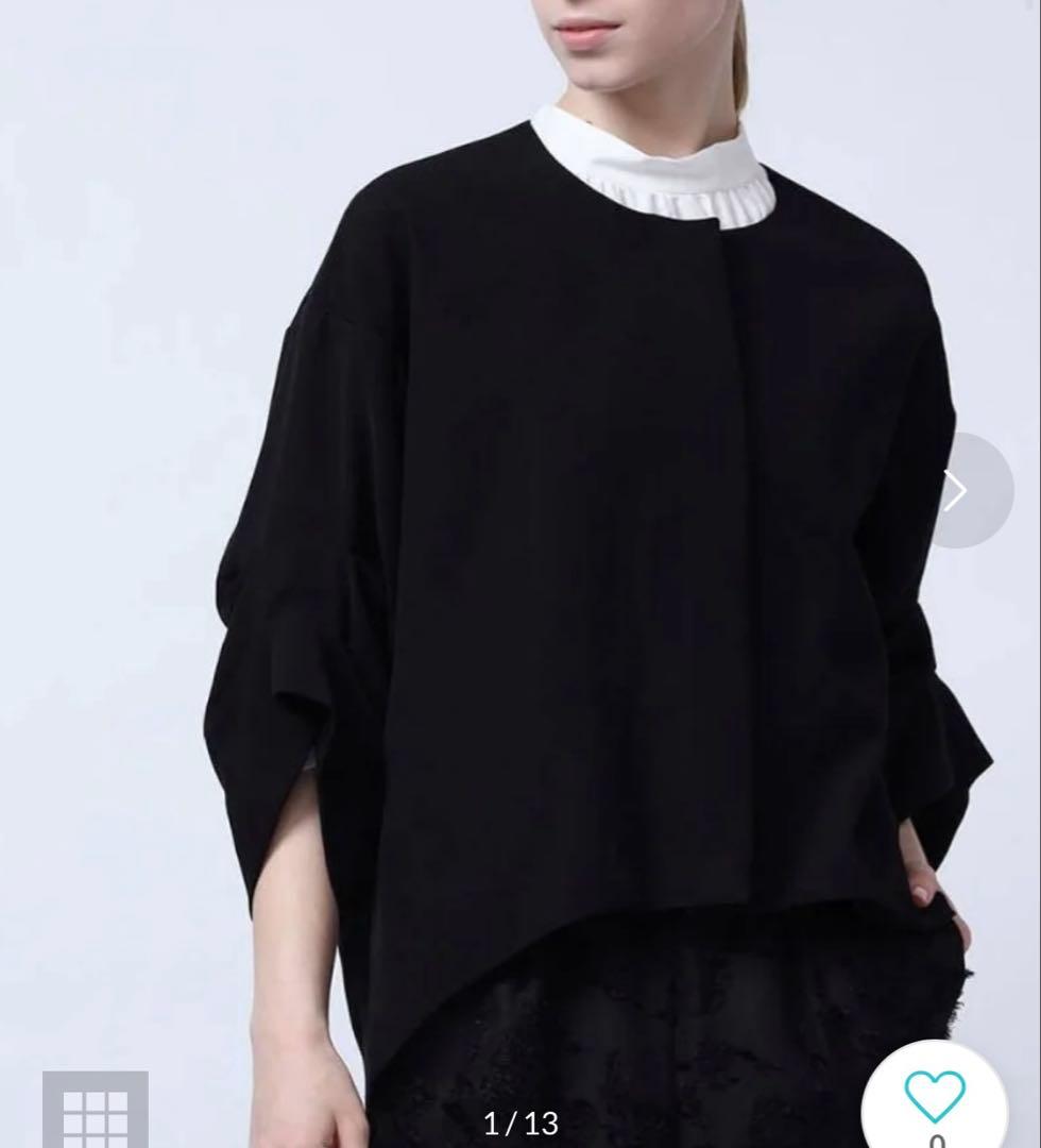 新品　Aga Black ダブルクロスアームギャザージャケット27,500円　黒