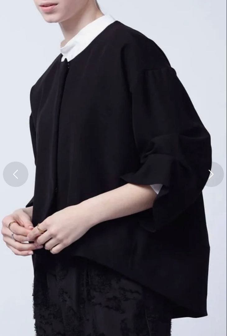 新品　Aga Black ダブルクロスアームギャザージャケット27,500円　黒