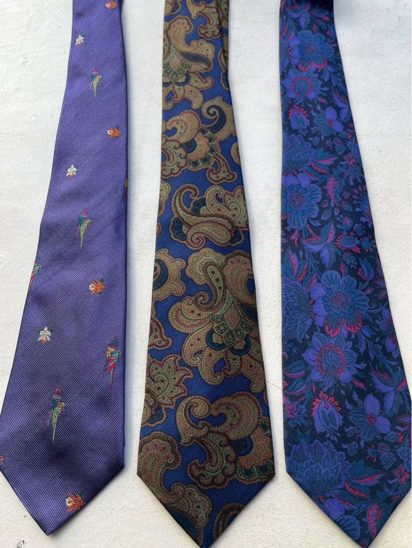 【美品】ETRO シルクネクタイ3本セット　花柄・ペイズリー柄