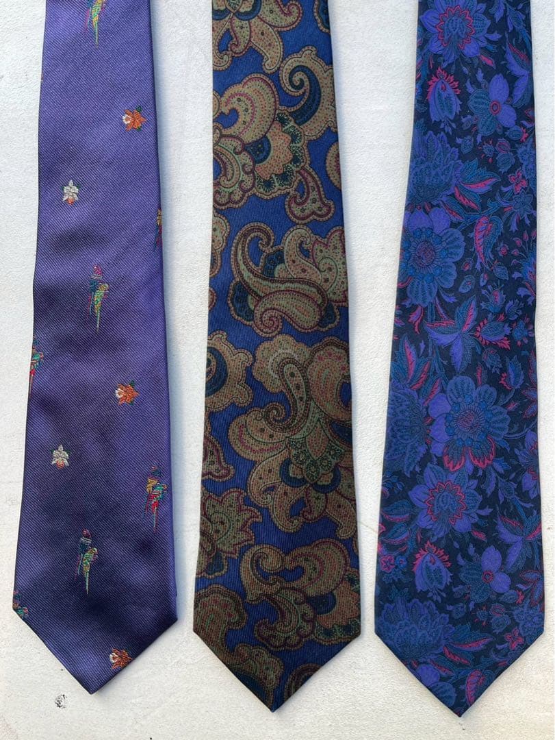 【美品】ETRO シルクネクタイ3本セット　花柄・ペイズリー柄