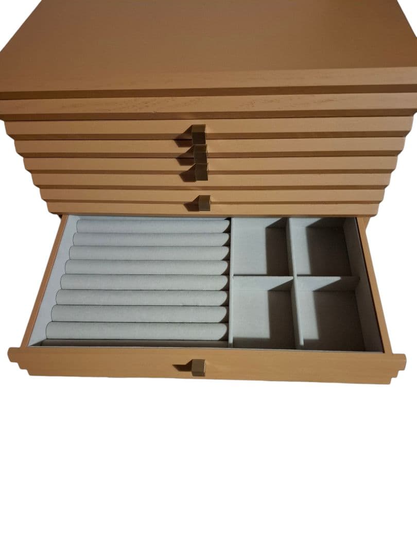 ジュエリーボックス 木製 キャメル 大容量 収納ケース 宝石箱