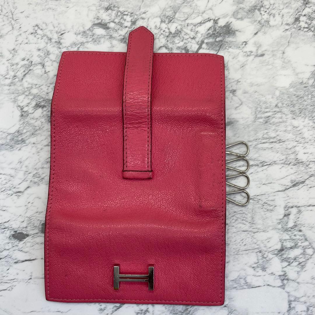 美品！HERMES エルメス べアン 4連キーケース ピンク レザー 財布