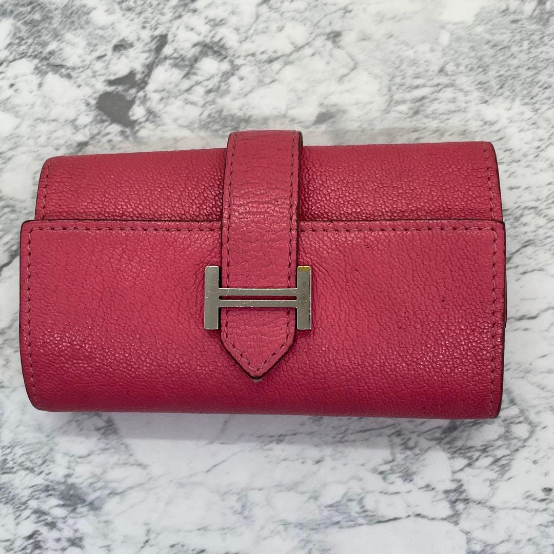 美品！HERMES エルメス べアン 4連キーケース ピンク レザー 財布