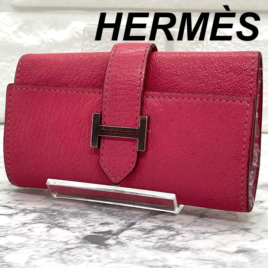 美品！HERMES エルメス べアン 4連キーケース ピンク レザー 財布