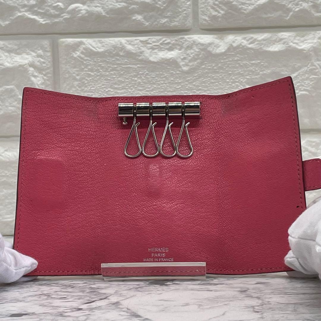 美品！HERMES エルメス べアン 4連キーケース ピンク レザー 財布
