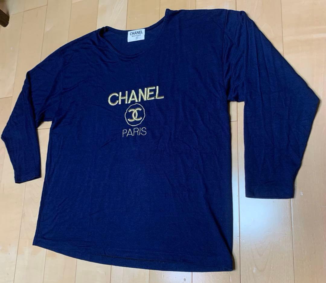 90s CHANEL シャネル ロンT ロゴ