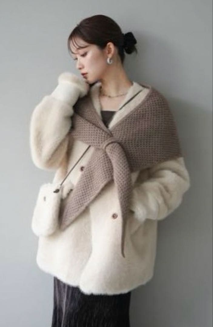 lumierリュミエ　エコファーノーカラージャケット　未使用タグ付