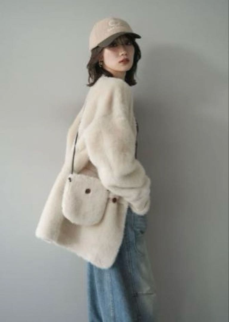 lumierリュミエ　エコファーノーカラージャケット　未使用タグ付