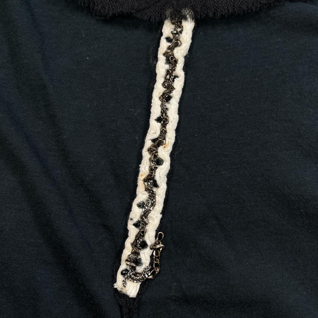CHANEL 半袖 カットソー チェーン装飾 Ｔシャツ 黒 シャネル