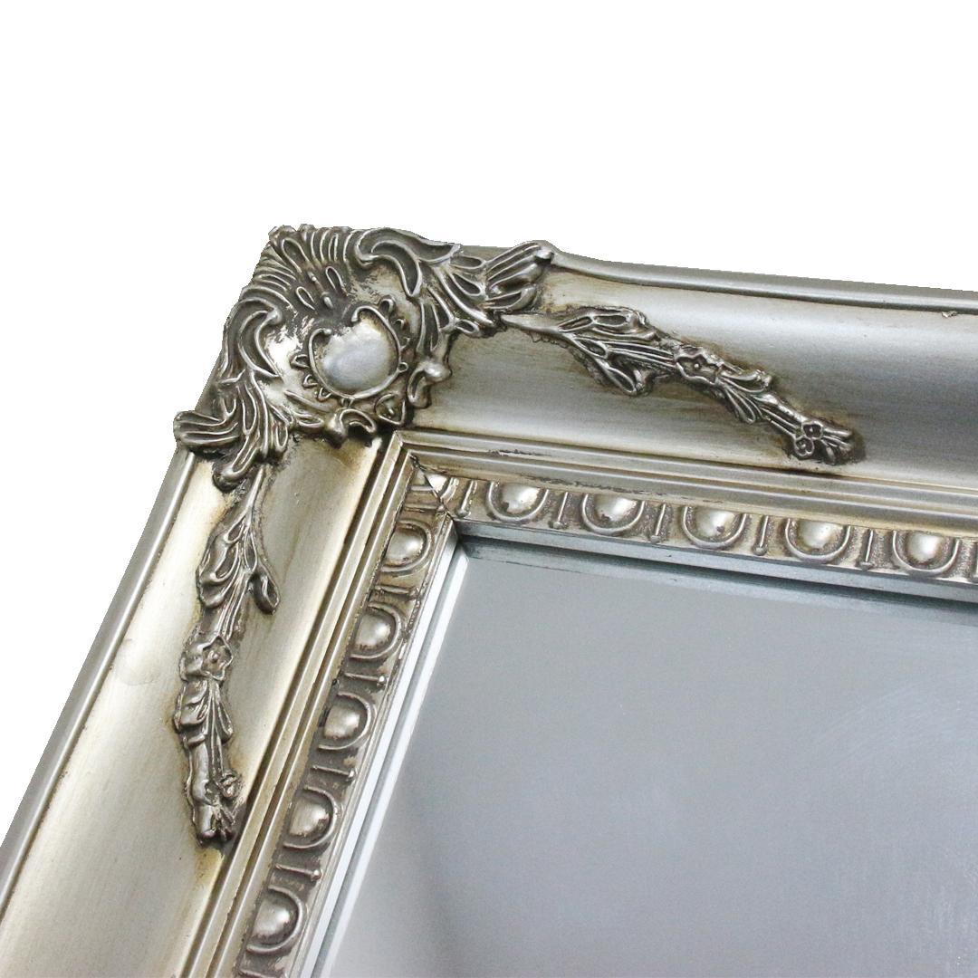 アンティーク調ミラー 全身鏡 姿見 鏡 大型 シルバー スタンド型 自立式