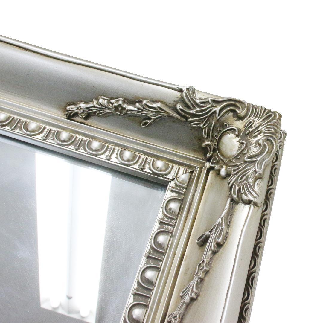 アンティーク調ミラー 全身鏡 姿見 鏡 大型 シルバー スタンド型 自立式