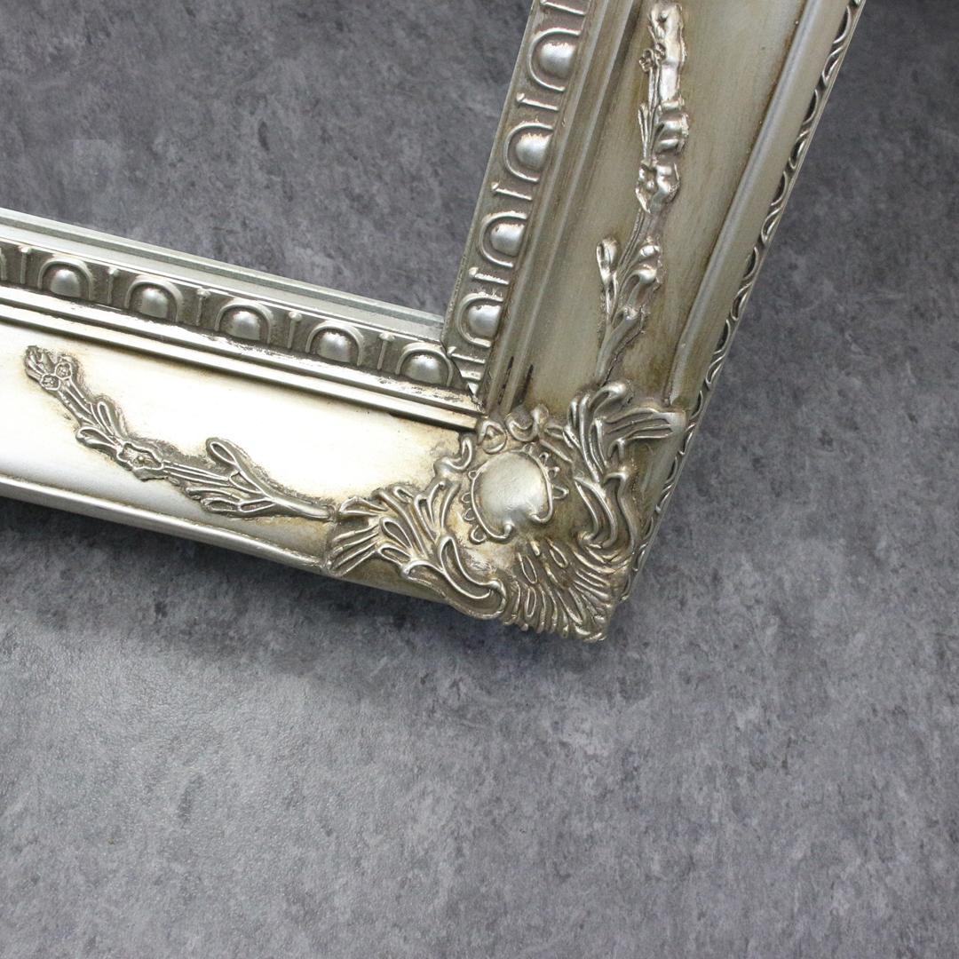 アンティーク調ミラー 全身鏡 姿見 鏡 大型 シルバー スタンド型 自立式