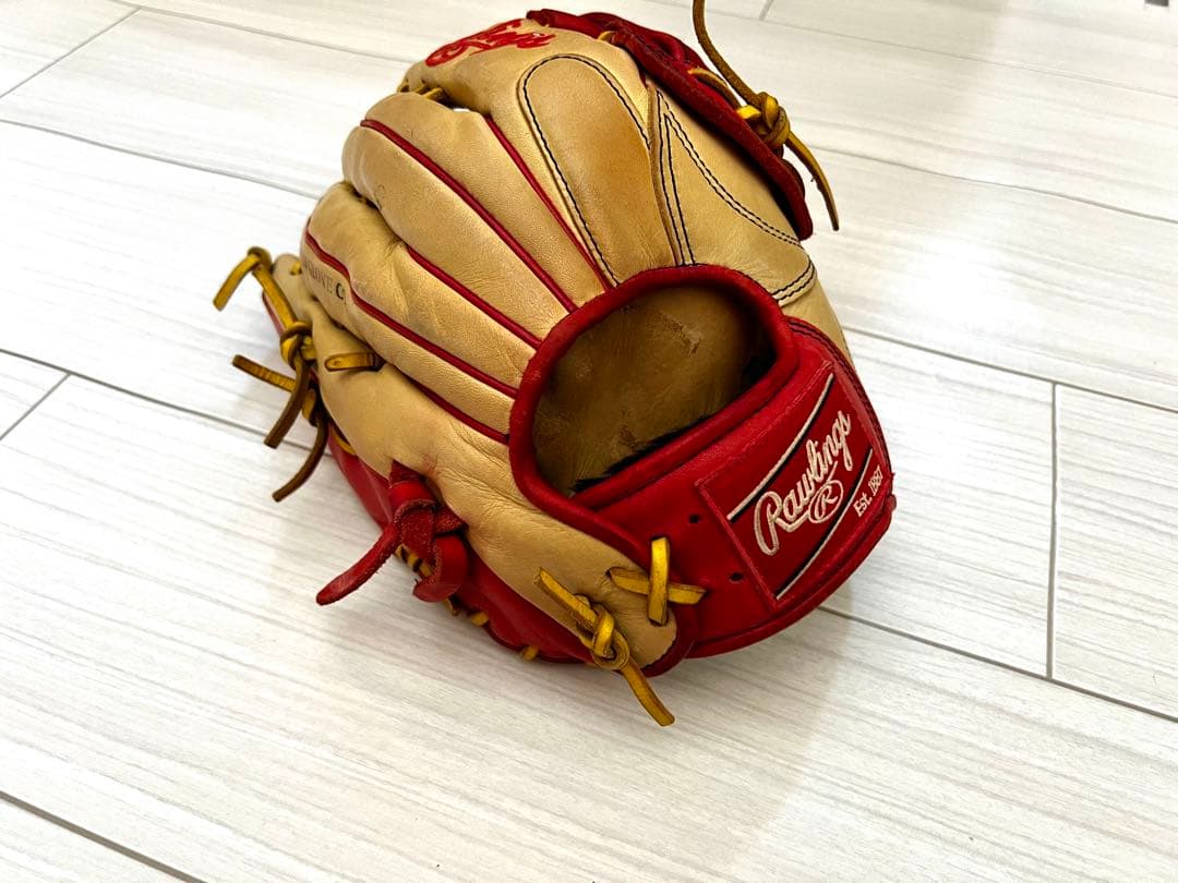 Rawlings 軟式グローブ ベージュ/レッド